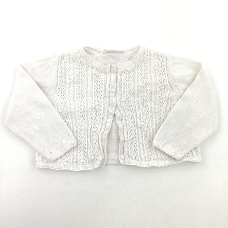 White Knitted Cardigan - Girls 6-9 Months
