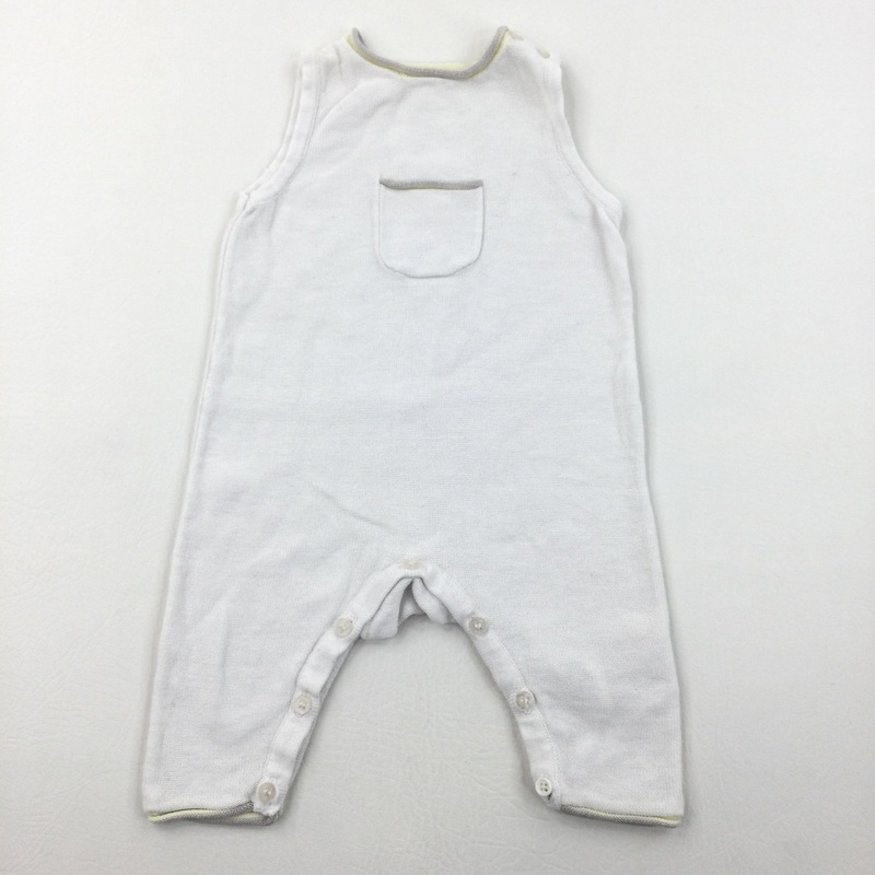 White Knitted Dungarees - Boys/Girls Newborn