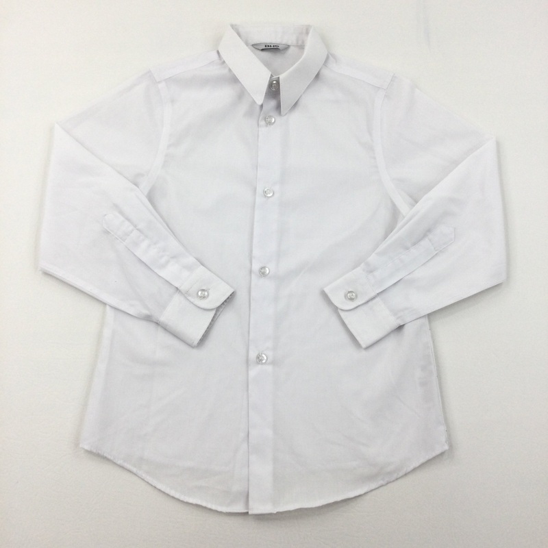 White Long Sleeve School Shirt - Boys 7 Years