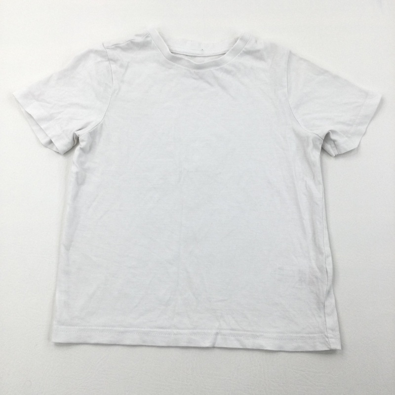 White T-Shirt - Boys 5-6 Years