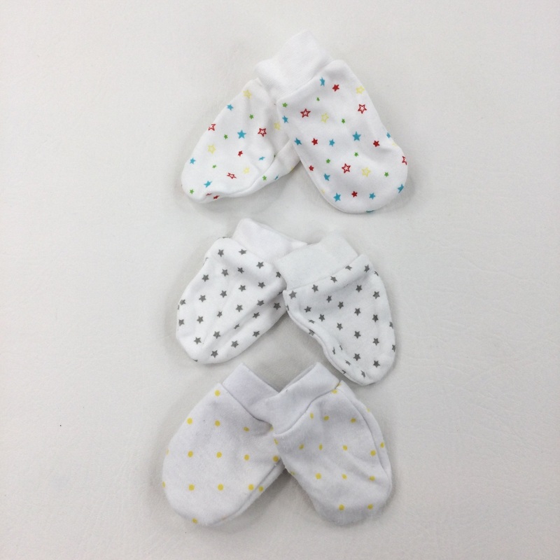 3 Pack Scratch Mitts  - Girls 0-3 Months