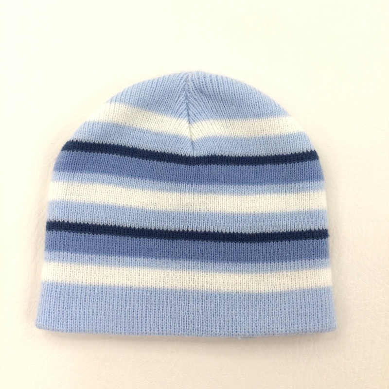 Blue & White Stripe Hat - Boys 0-6 Months