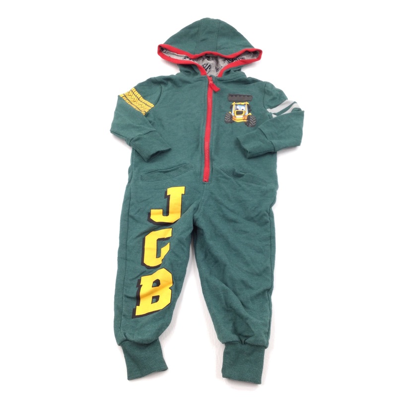'JCB' Green Onesie - Boys 12-18 Months