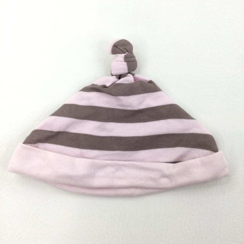 Pink & Brown Stripe Hat - Girls 12-18 Months