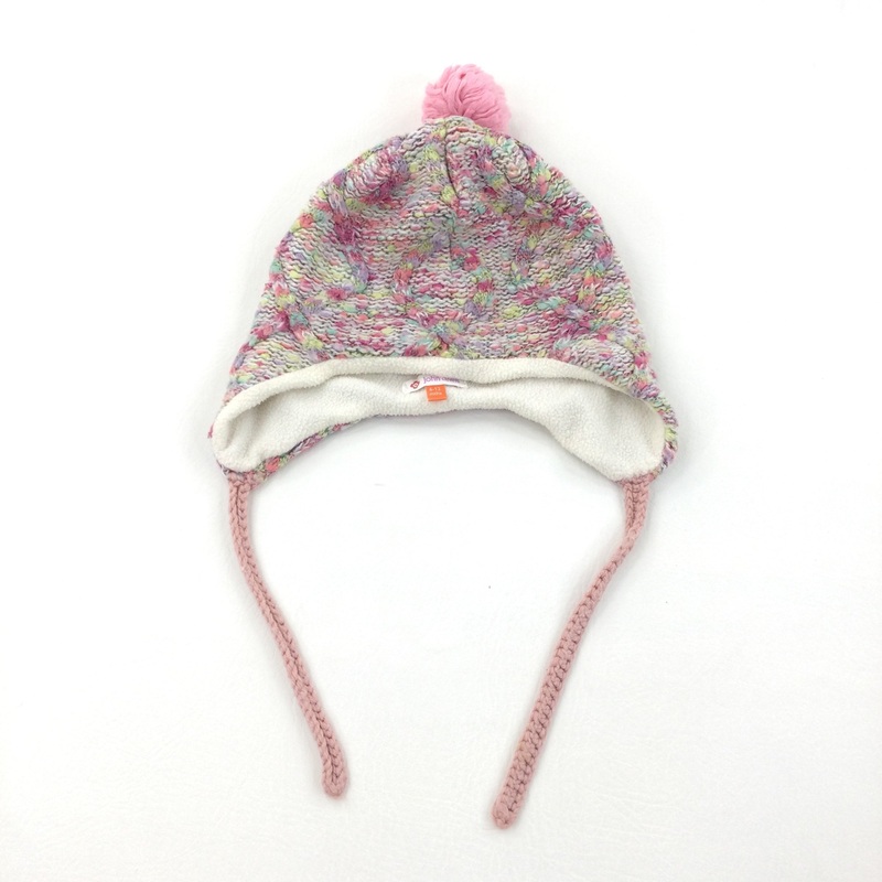 Pink Knitted Bobble Hat - Girls 6-12 Months