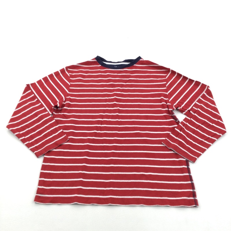 Red & White Striped Long Sleeve Top - Boys 10-11 Years