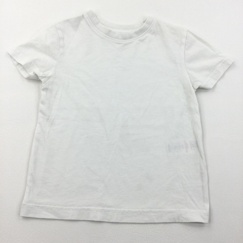 White Cotton T-Shirt - Boys 3-4 Years