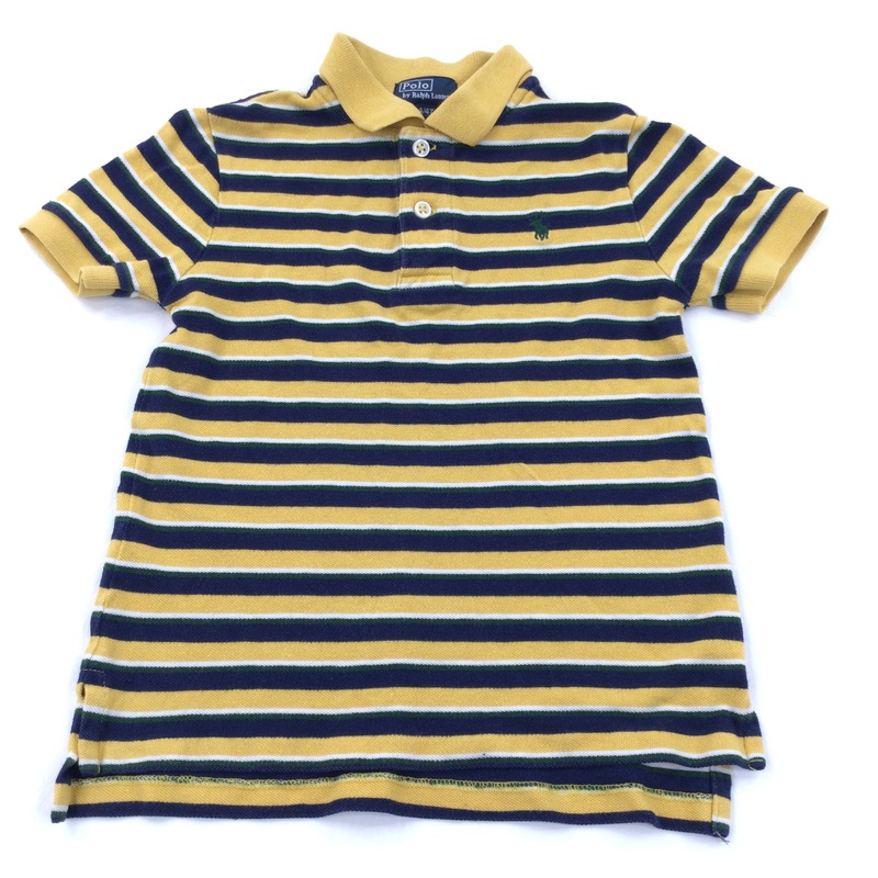 Yellow, Navy & Green Stripe Polo Shirt - Boys 4 Years