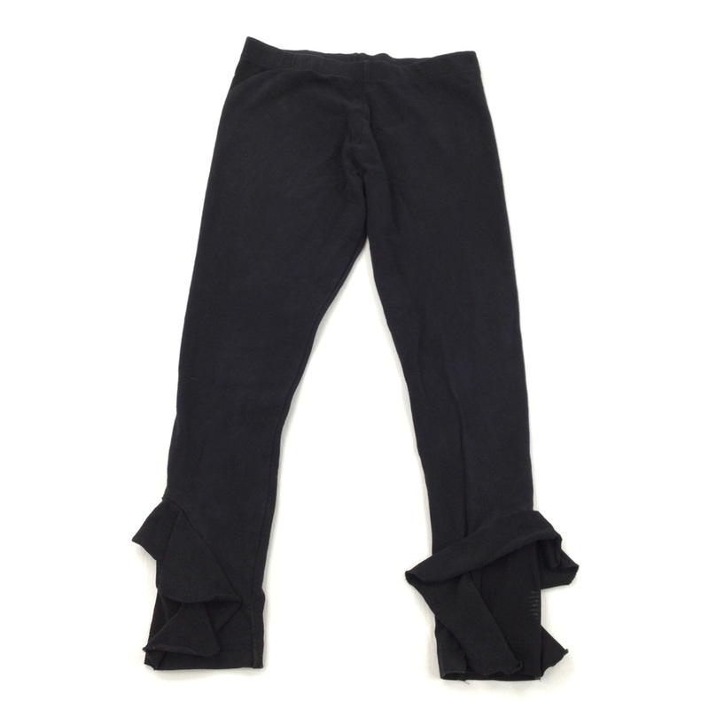 Ankle Frills Black Leggings - Girls 10 Years