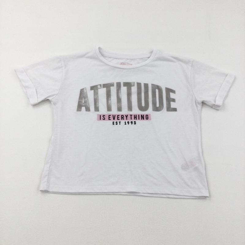 'Attitude Is Everything' White T-Shirt - Girls 8-9 Years