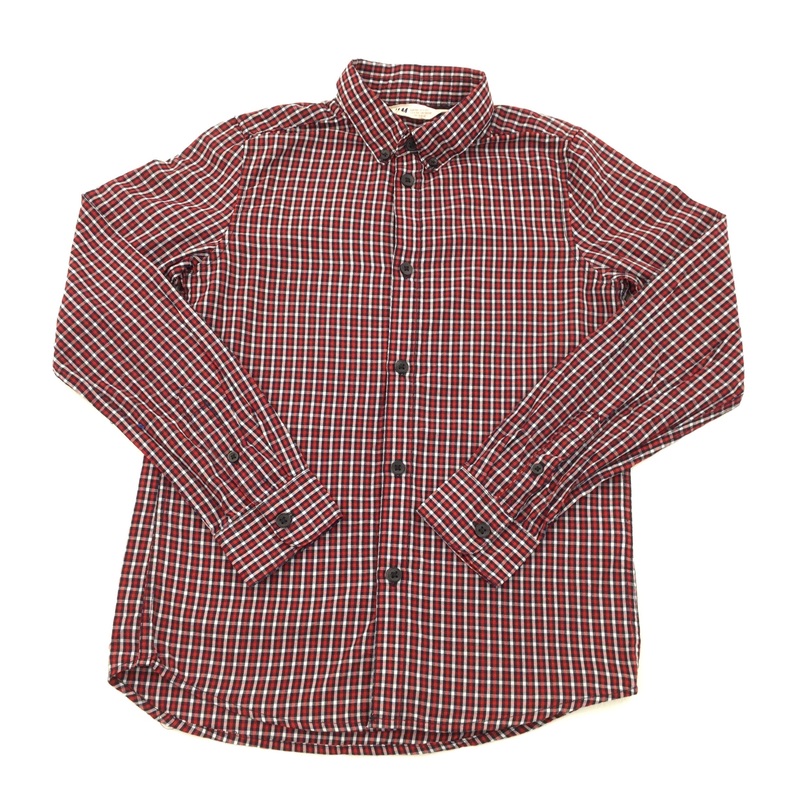 Black, Red & White Check Long Sleeve Shirt - Boys 9-10 Years
