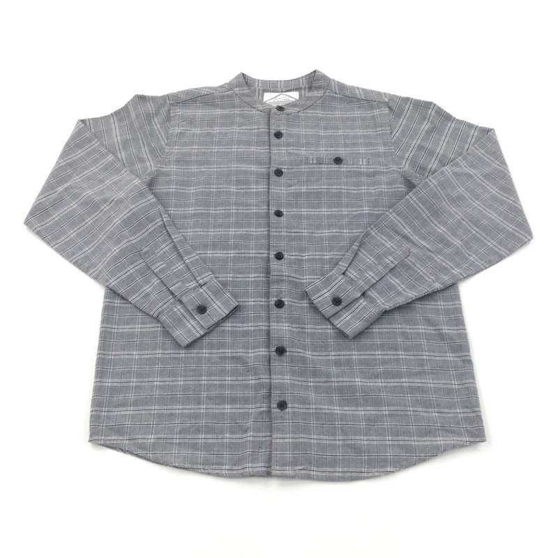 Grey, Black & White Check Long Sleeve Shirt - Boys 13 Years