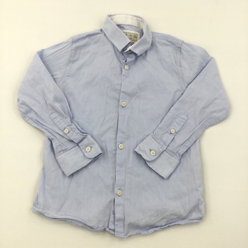 Pale Blue Slim Fit Long Sleeve Shirt - Boys 6 Years