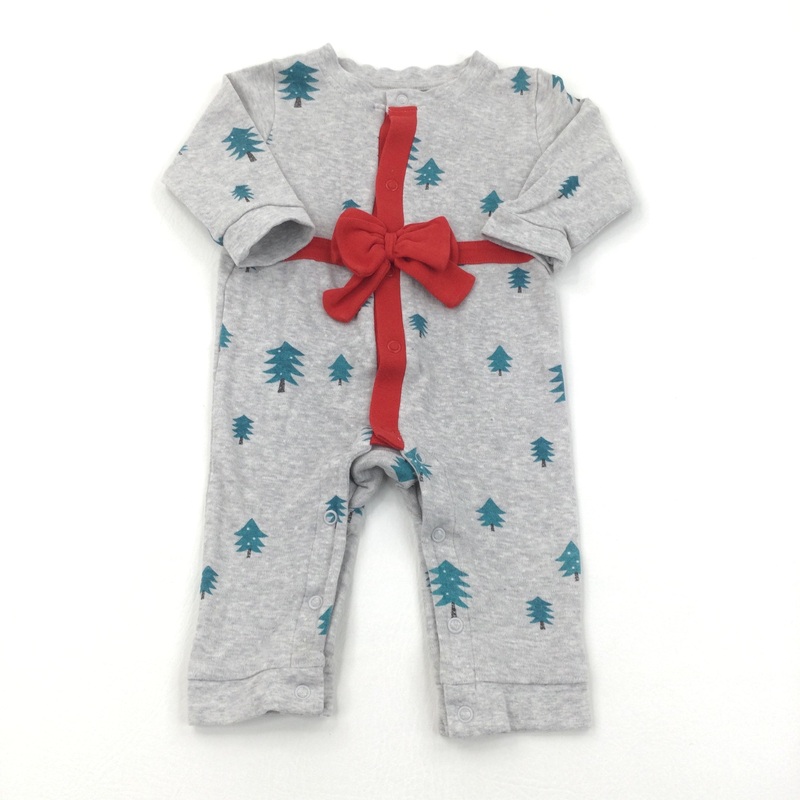 Present Grey Romper - Boys/Girls 3-6 Months