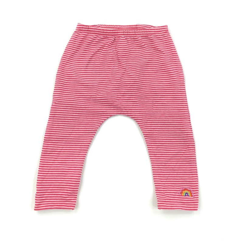 Rainbow Embroidered Stripe Leggings - Girls 9-12 Months