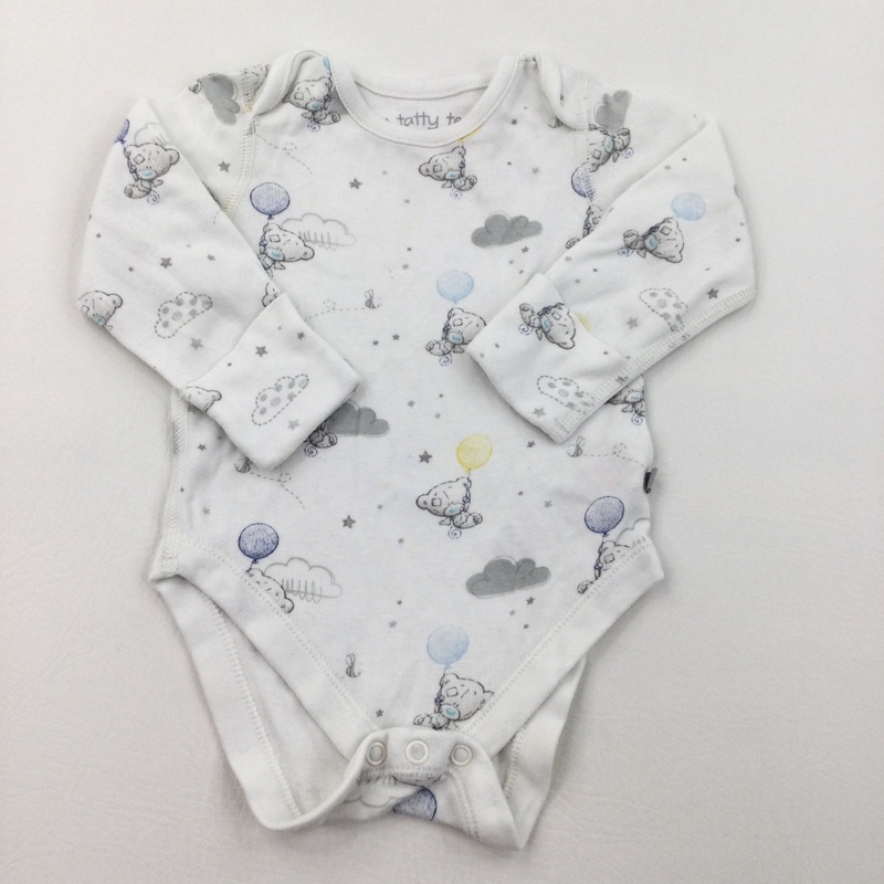 Tatty Teddy White Long Sleeve Bodysuit - Boys 3-6 Months