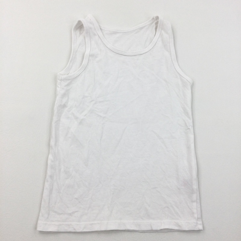 White Cotton Vest - Boys 6-7 Years