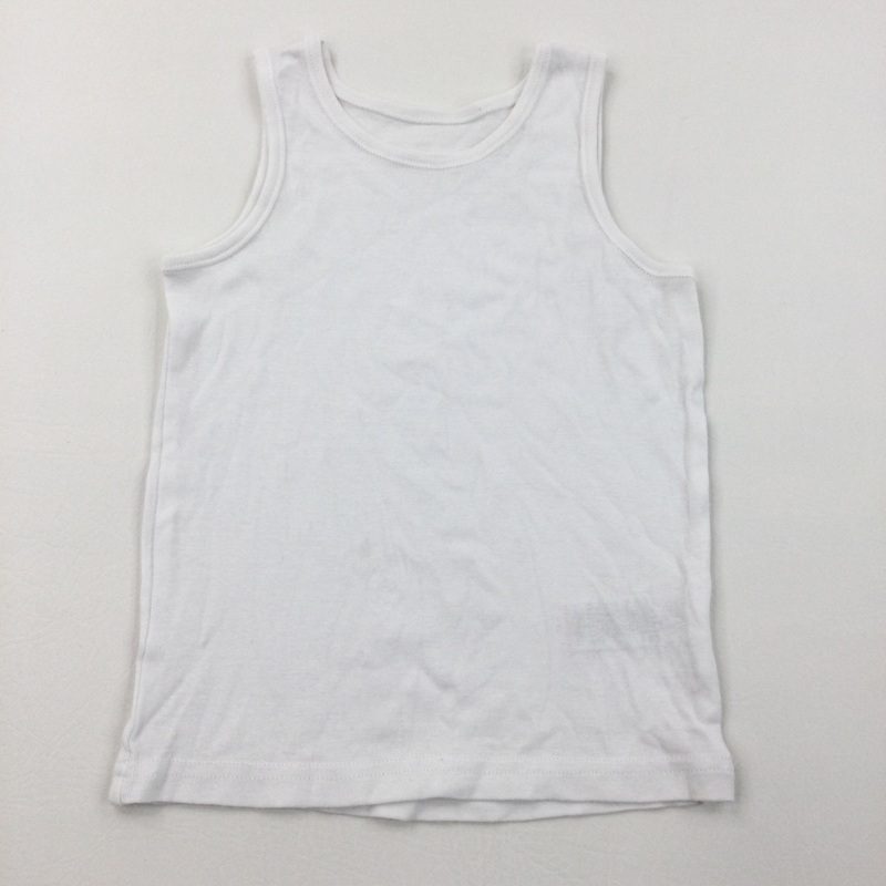 White Cotton Vest - Girls/Boys 5-6 Years