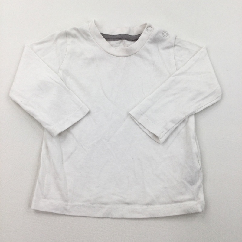 White Long Sleeve Top - Boys 6-9 Months