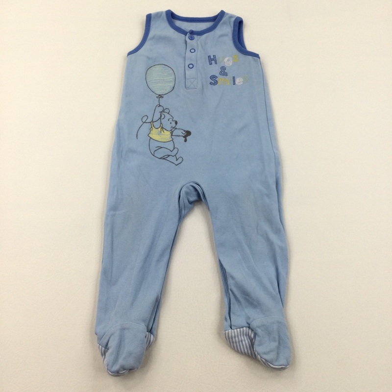 Winnie The Pooh Blue Dungarees - Boys 6-9 Months