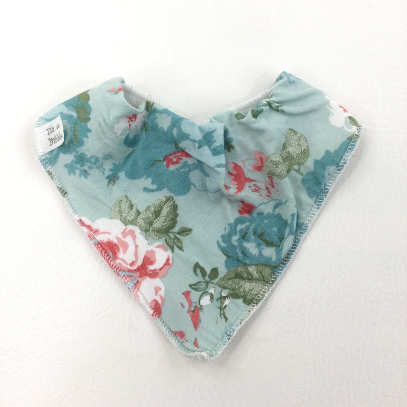 Flowers Blue Bib - Girls Newborn