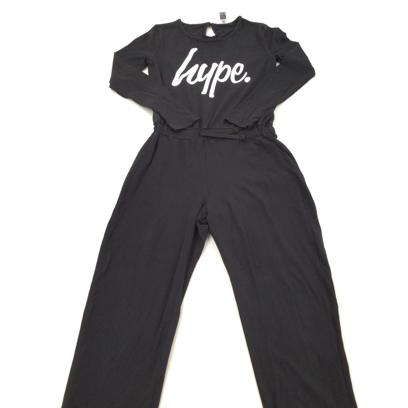 'Hype' Black Jumpsuit - Girls 11-12 Years