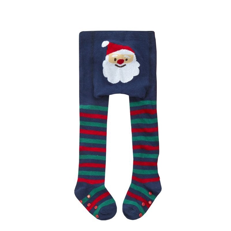 **NEW** Santa Navy Stripey Tights - Girls 0-6 Months