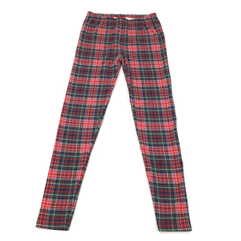 Red, Blue & Green Tartan Leggings - Girls 11 Years