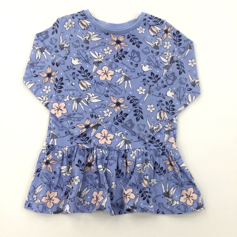 Tinkerbell Blue Long Sleeve Dress - Girls 2-3 Years