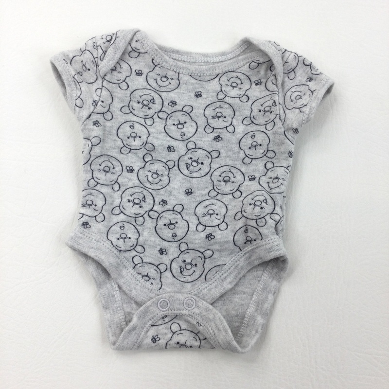 Winnie The Pooh Grey Short Sleeve Bodysuit - Boys/Girls Newborn