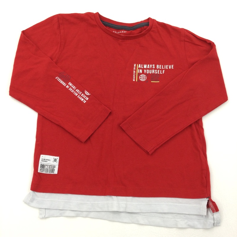 'Always Believe In Yourself' Red Long Sleeve Top - Boys 6-7 Years