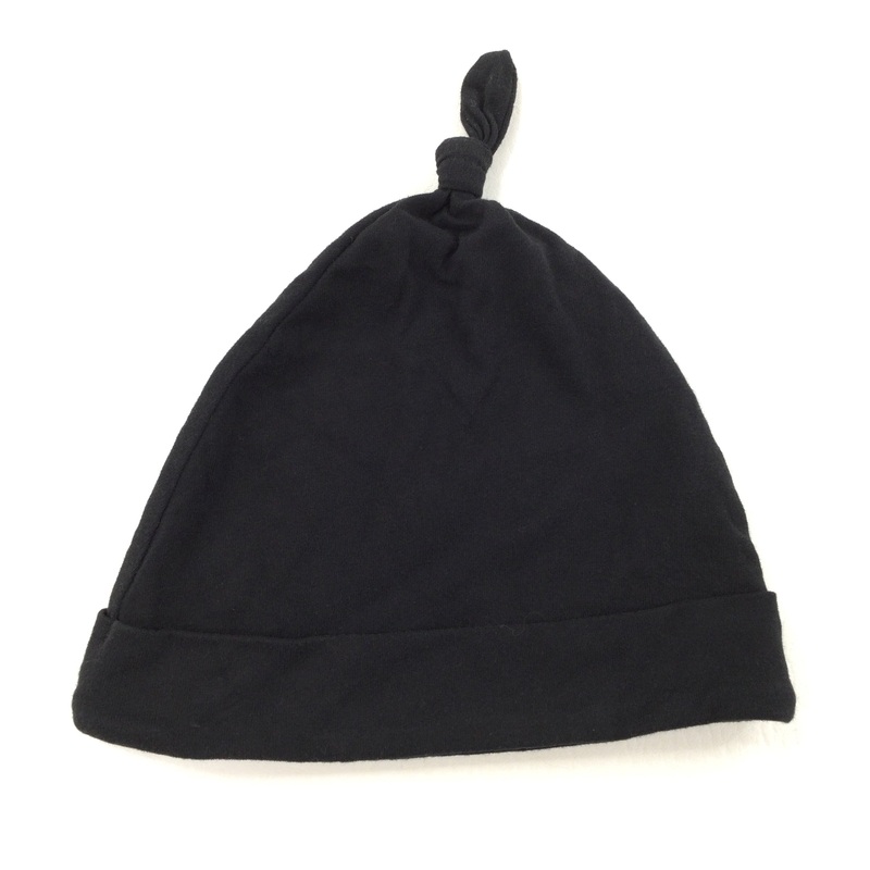 Black Cotton Hat - Boys 6-9 Months