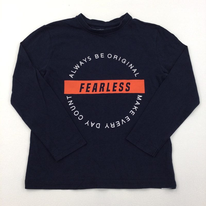 'Fearless' Navy Long Sleeve Top - Boys 7-8 Years