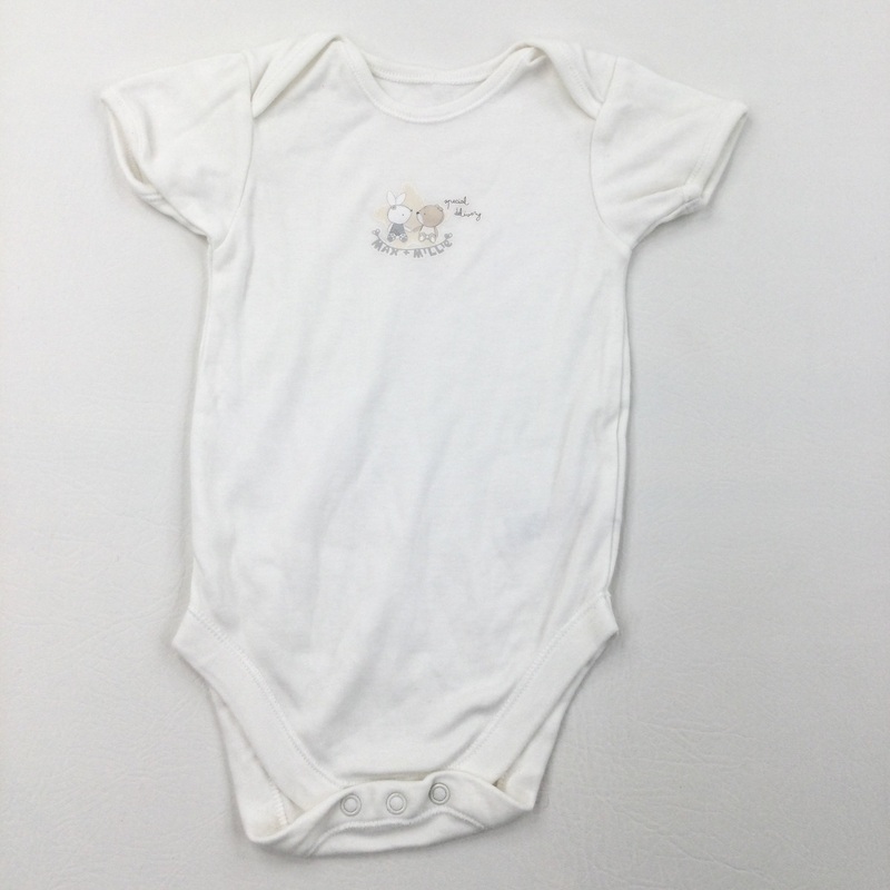 'Max & Millie' Ivory Short Sleeve Bodysuit - Girls/Boys 12-18 Months
