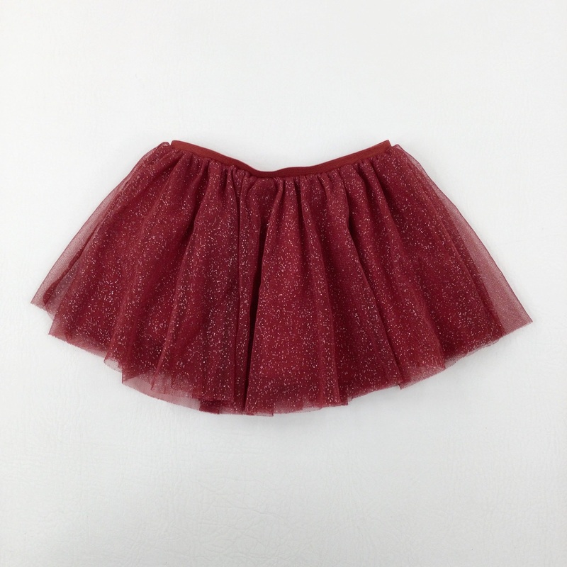 Sparkly Burgundy Party Skirt - Girls 12-18 Months