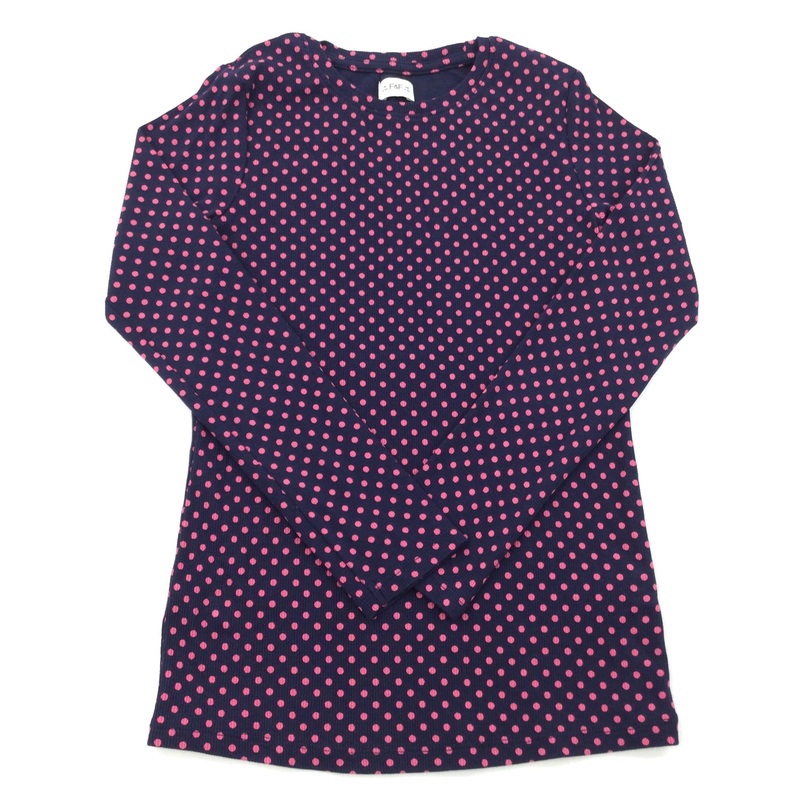Spotty Navy & Pink Long Sleeve Top - Girls 9-10 Years