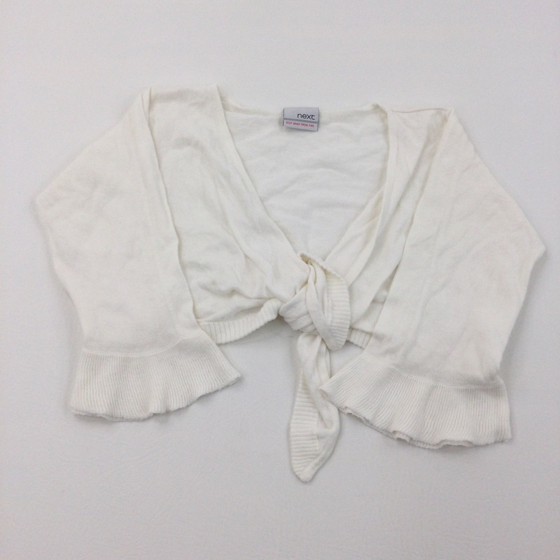 Tie Front White Cardigan - Girls 7-8 Years