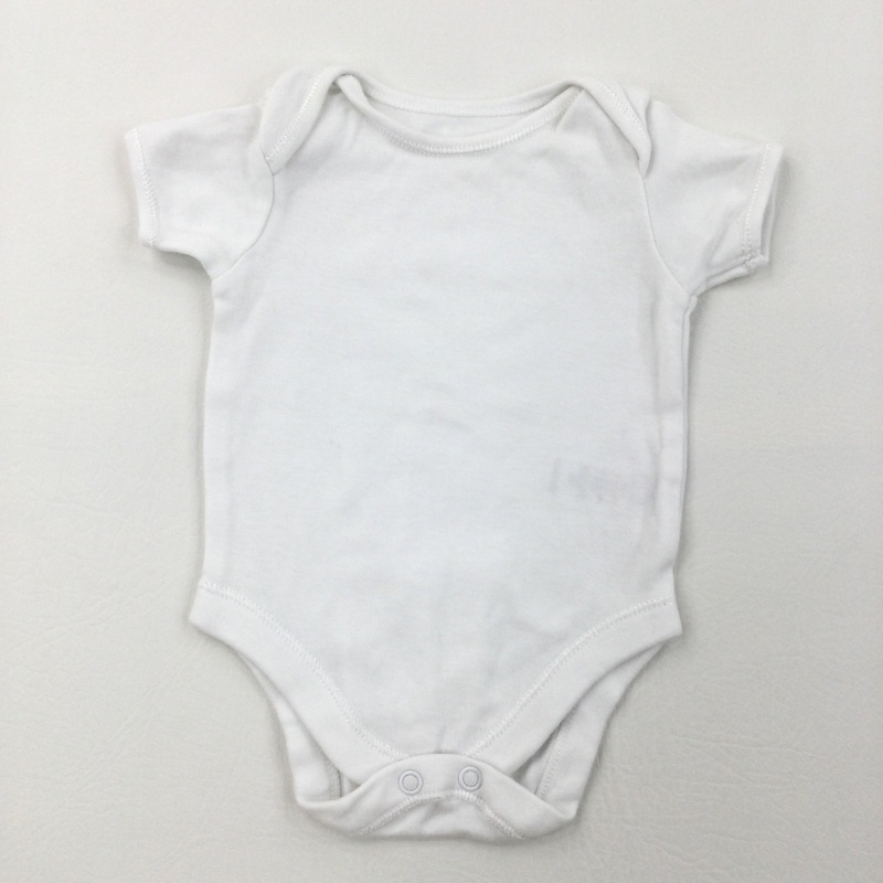 White Short Sleeve Bodysuit - Girls/Boys 0-3 Months