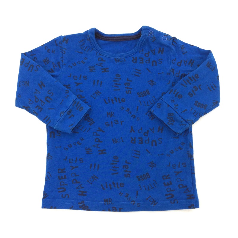 Words Blue Long Sleeve Top - Boys 6-9 Months