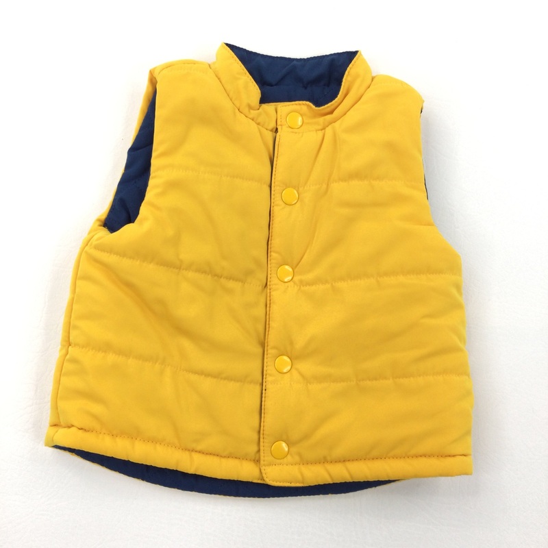 Yellow & Navy Reversible Gilet - Boys 3-6 Months
