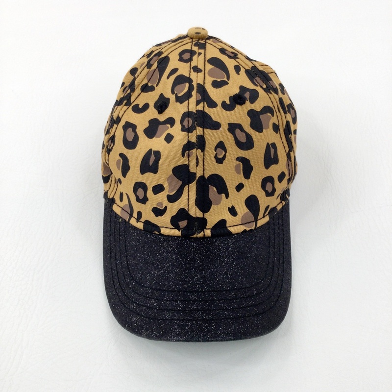 Animal Print Tan Sun Cap - Girls 3-4 Years