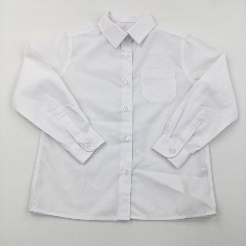 Long Sleeve White School Shirt - Boys 5-6 Years