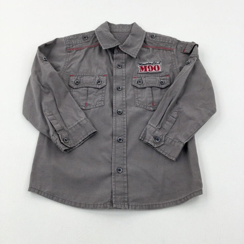 'M90 Club' Grey Long Sleeve Shirt - Boys 3-4 Years