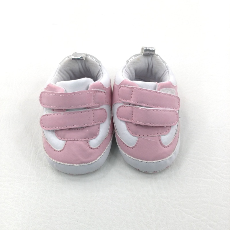 Pink & White Velcro Strap Trainers - Girls 0-3 Months