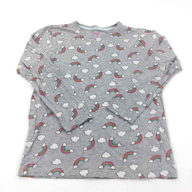 Rainbows Grey Long Sleeve Top - Girls 13 Years