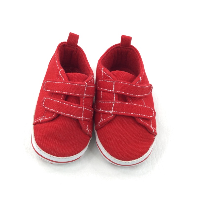 Red Velcro Strap Soft Sole Shoes - Boys/Girls 9-12 Months