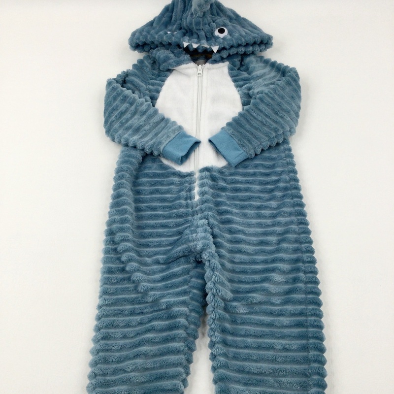 Shark Blue Fluffy Onesie - Boys 3-4 Years