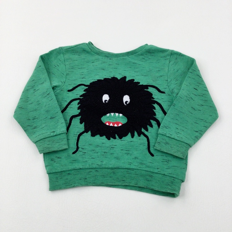Spider Appliqued Green Sweatshirt - Boys 2-3 Years