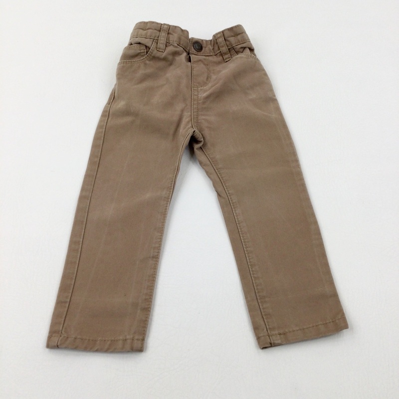Tan Trousers With Adjustable Waist - Boys 12-18 Months