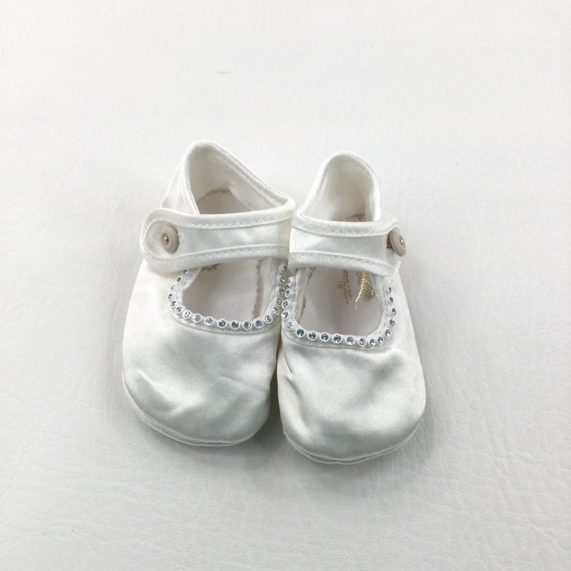 White Gem Shoes - Girls 0-6 Months